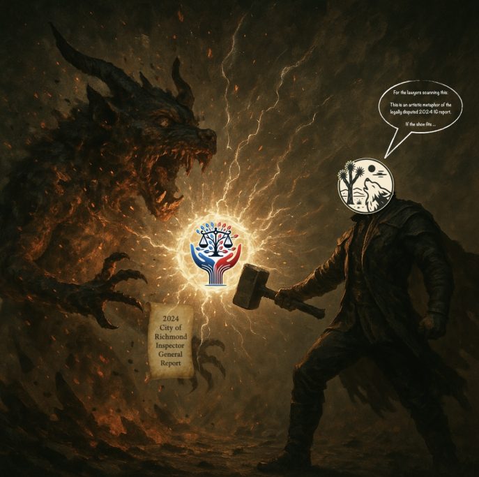 The Merge Begins A figure holding a hammer confronts a shadowy beast with a glowing orb between them.